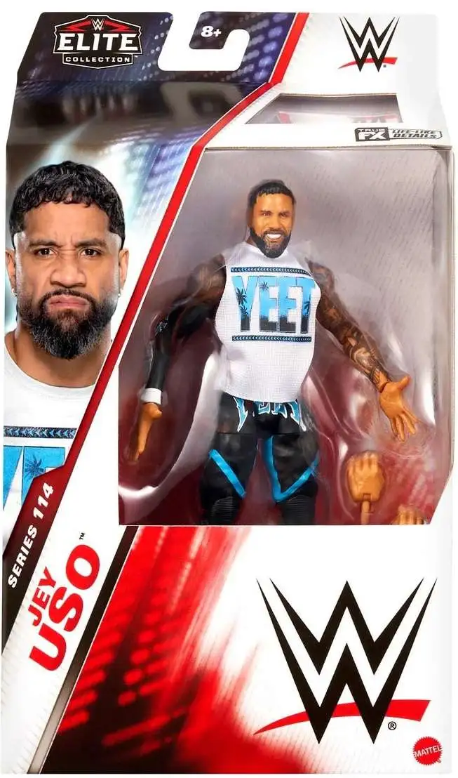 Action Figure WWE Jey USO Mattel – Con Cintura Campione E 10 Punti Di Movimento, Giocattolo Da Collezione