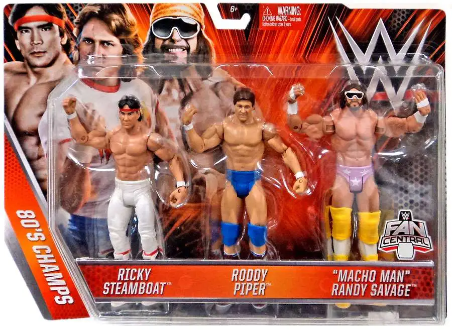 Details about   WWE figure 80's Champs Macho Man Steamboat Roddy Piper Fan Channel NEW 