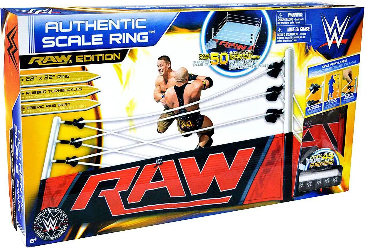 WWF Action Figures Play WWE Authentic Scale Ring RAW Edition 