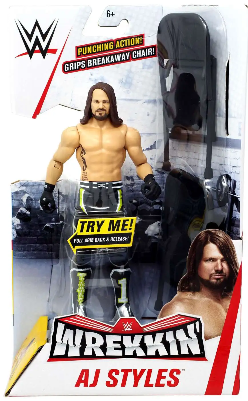 WWE Wrestling Wrekkin AJ Styles Action Figure Damaged Package Mattel Toys  ToyWiz