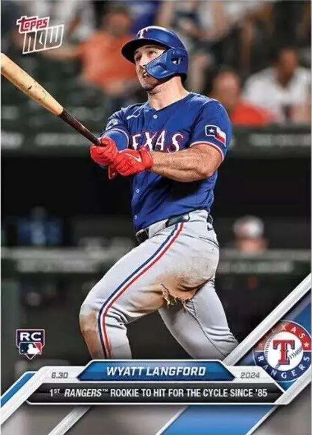MLB Texas Rangers 2024 NOW Baseball Wyatt Langford #364 [Rookie, 1st Rangers Rookie to Hit for the Cycle Since 1985]