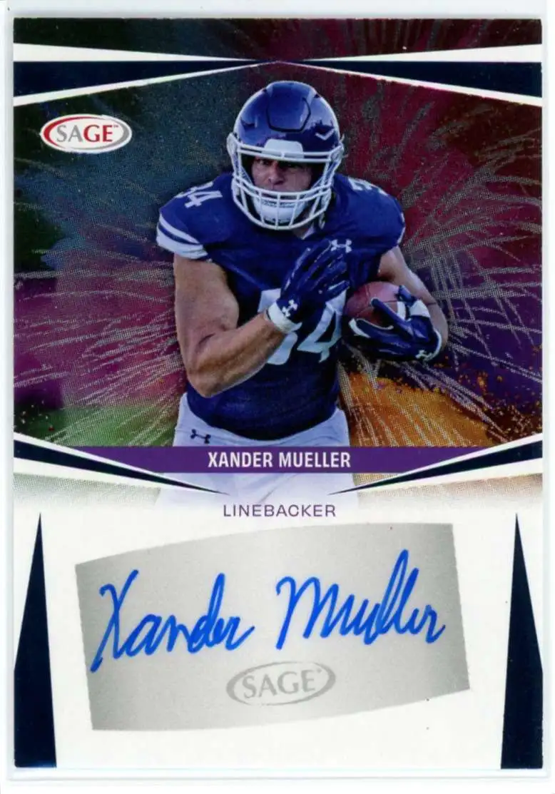 NCAA 2025 Sage Low Series Football Blue Xander Mueller A-XM [Auto]