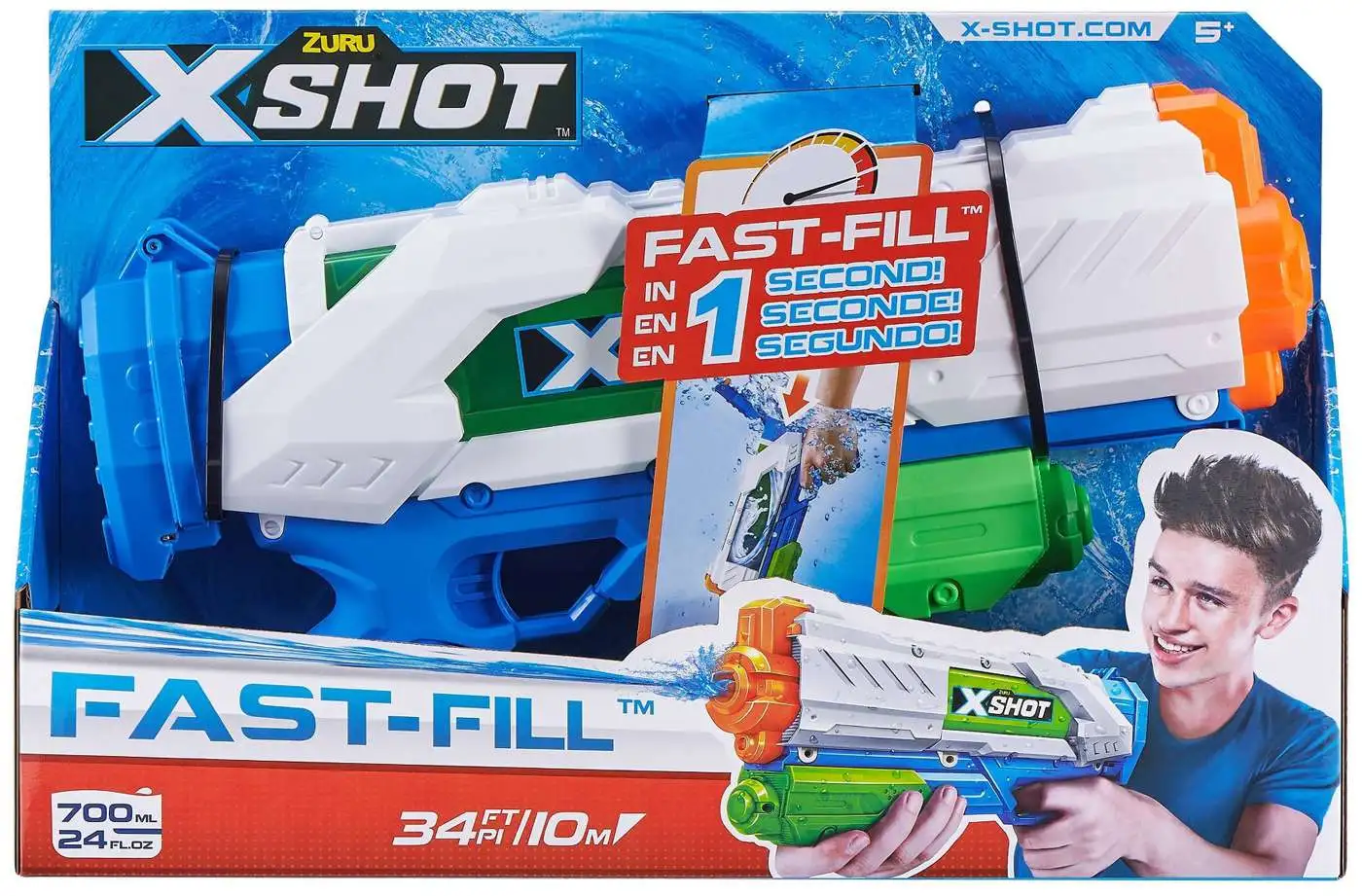 Zuru X-Shot Fast Fill in 1 sek .befüllen Wasserpistole Wassergewehr Spielzeug 