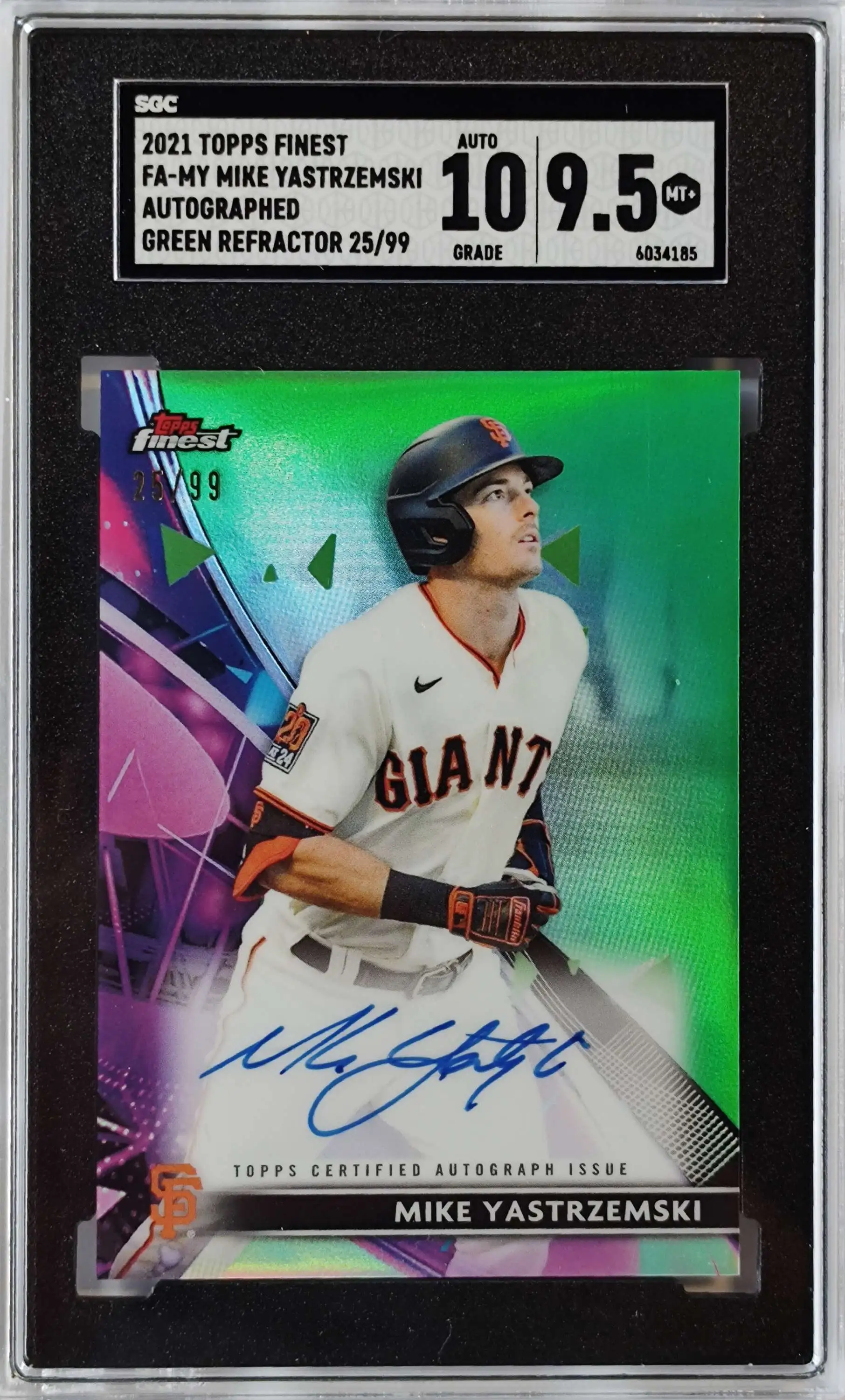 MLB Topps 2021 Topps Finest SGC 9.5 Mike Yastrzemski 2599 Trading Card  FA-MY Signed, Green Refractor - ToyWiz