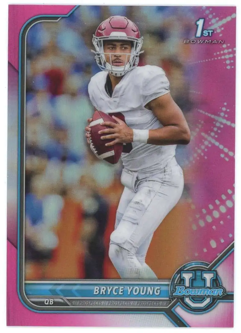 NFL Carolina Panthers 2022 Bowman University Chrome Pink Refractor Bryce Young #4 [Rookie 1st Bowman]