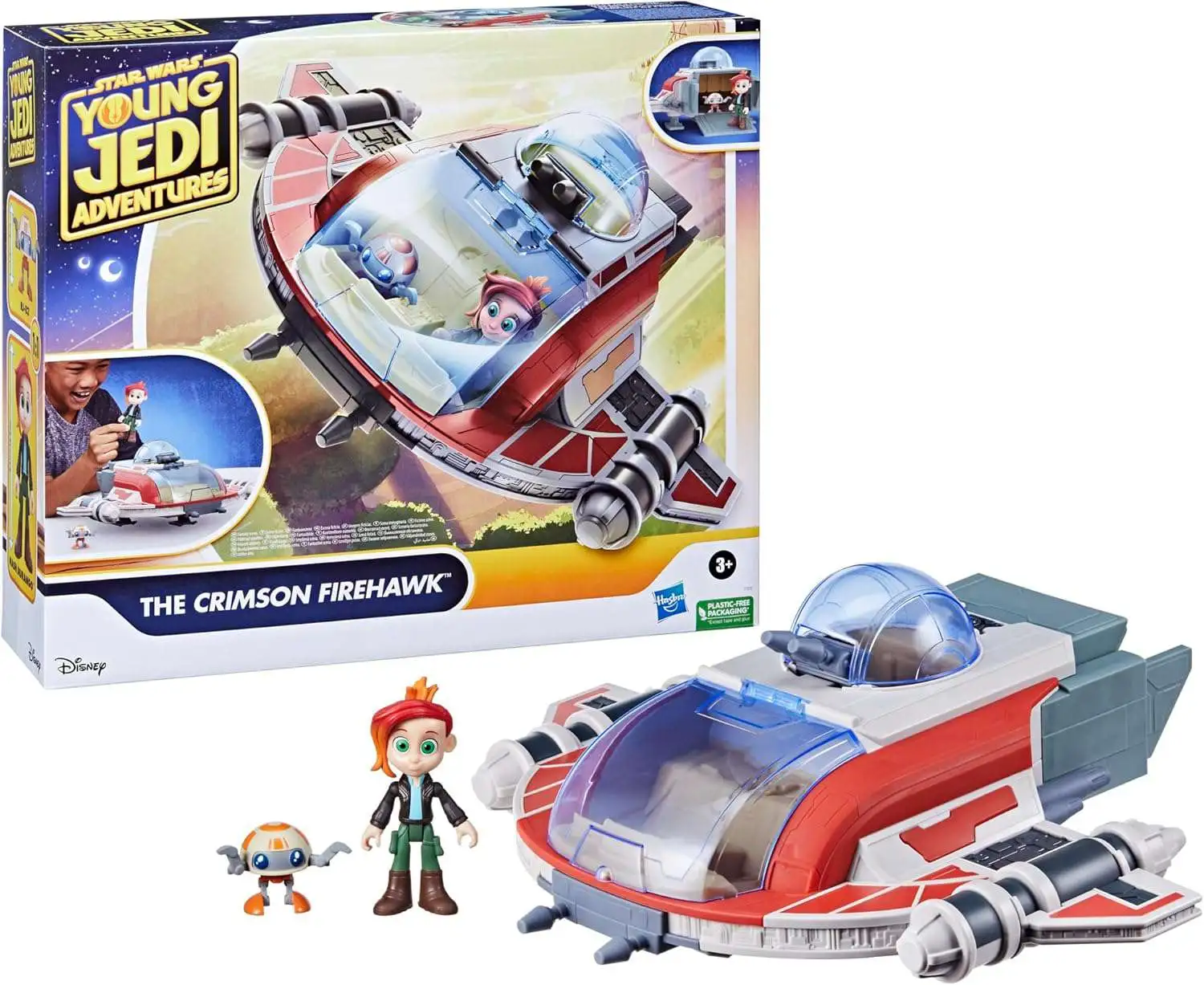 Star Wars Young Jedi Adventures The Crimson Firehawk Vehicle & Figure Set