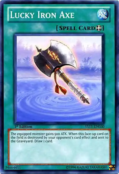 YuGiOh Trading Card Game Dawn of the Xyz Common Lucky Iron Axe YS11-EN030