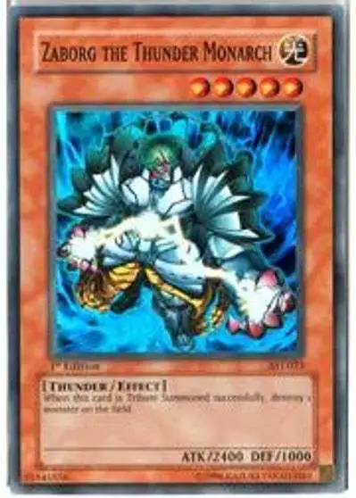 YuGiOh Ancient Sanctuary Super Rare Zaborg the Thunder Monarch AST-023 [1st Edition, Lightly Played]