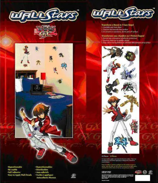 YuGiOh GX Trading Card Game GX Wall Stars Pack of 10 Wall Decals [Damaged Package]