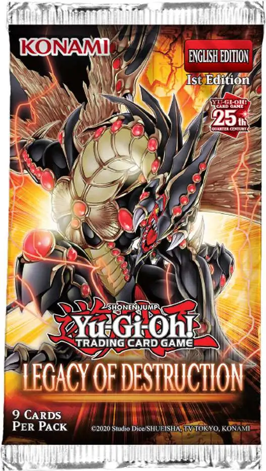 YuGiOh Legacy of Destruction Booster Pack 9 Cards, 25th