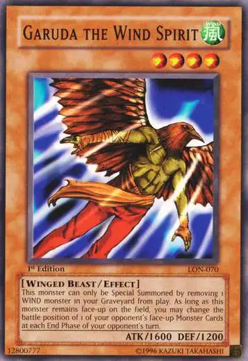 YuGiOh Labyrinth of Nightmare Common Garuda the Wind Spirit LON-070 [1st Edition]