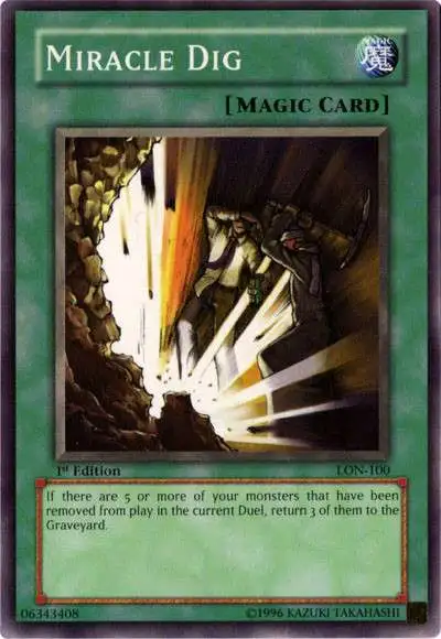 YuGiOh Labyrinth of Nightmare Common Miracle Dig LON-100 [1st Edition]