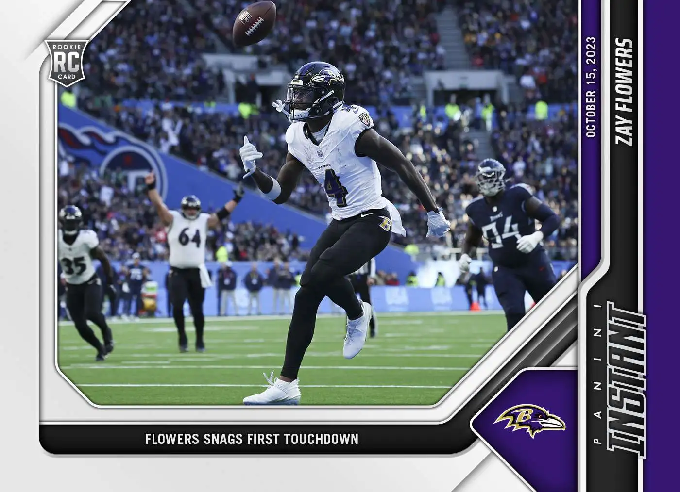 NFL Baltimore Ravens 2023 Panini Instant Football Zay Flowers #16 [Rookie, Snags First Touchdown]