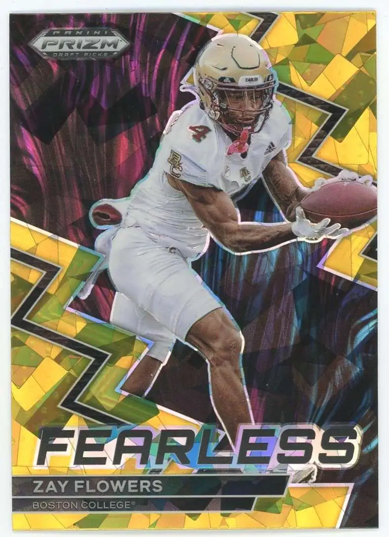 NFL 2023 Panini Prizm Draft Picks Gold Ice Prizm Zay Flowers F-24 [Rookie, Fearless]