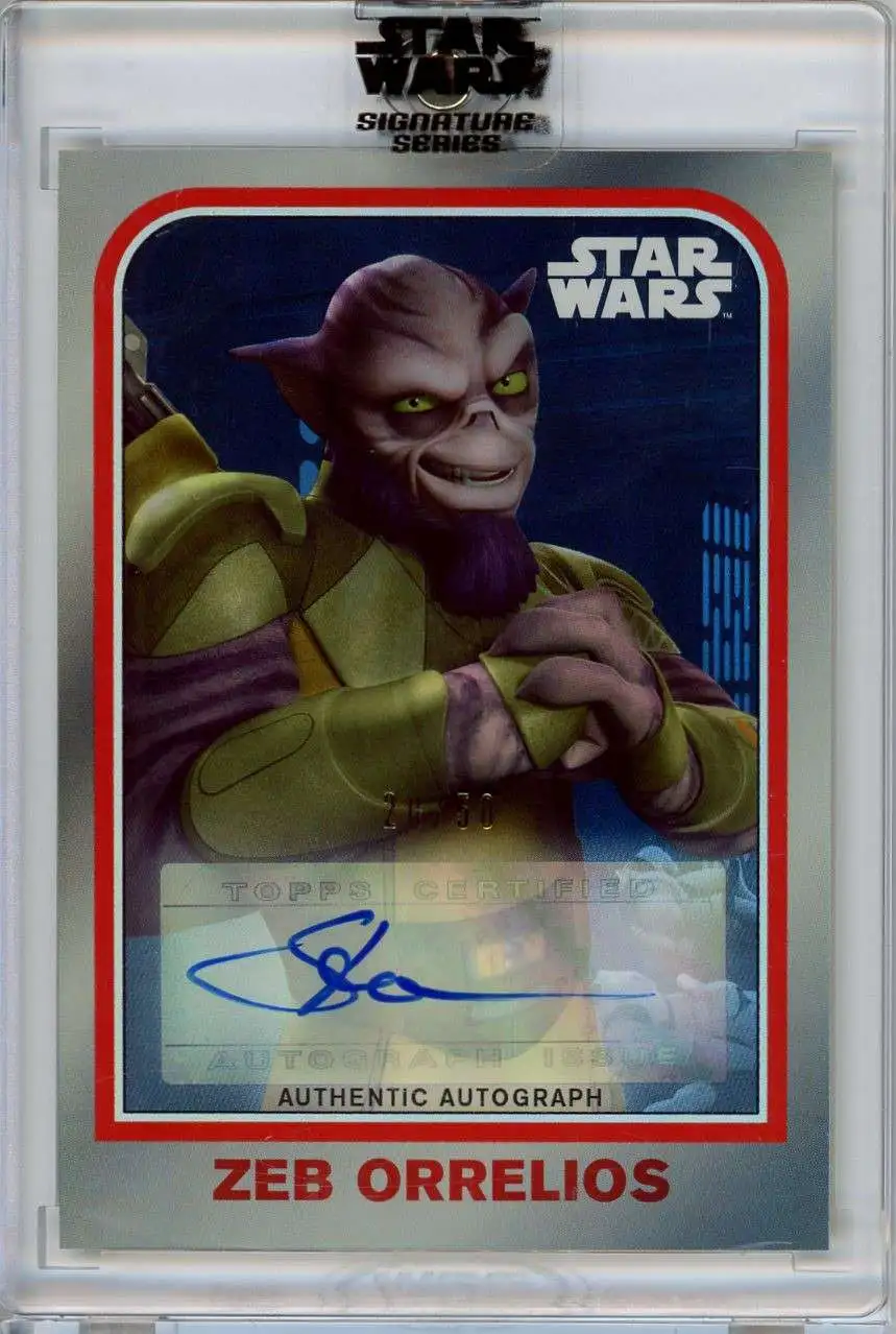 Star Wars 2022 Signature Series Steve Blum as Zeb Orrelios 20/50 Autographed Single Card AV-SB