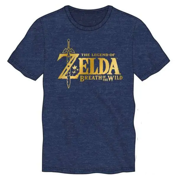 The Legend of Zelda Zelda Breath of the Wild Metallic Logo Mens Tee Shirt Apparel [Extra Large]