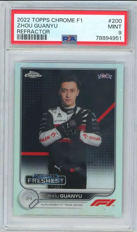 2022 Topps Chrome F1 Rookie Zhou Guanyu #200 [Refractor] [PSA 9]