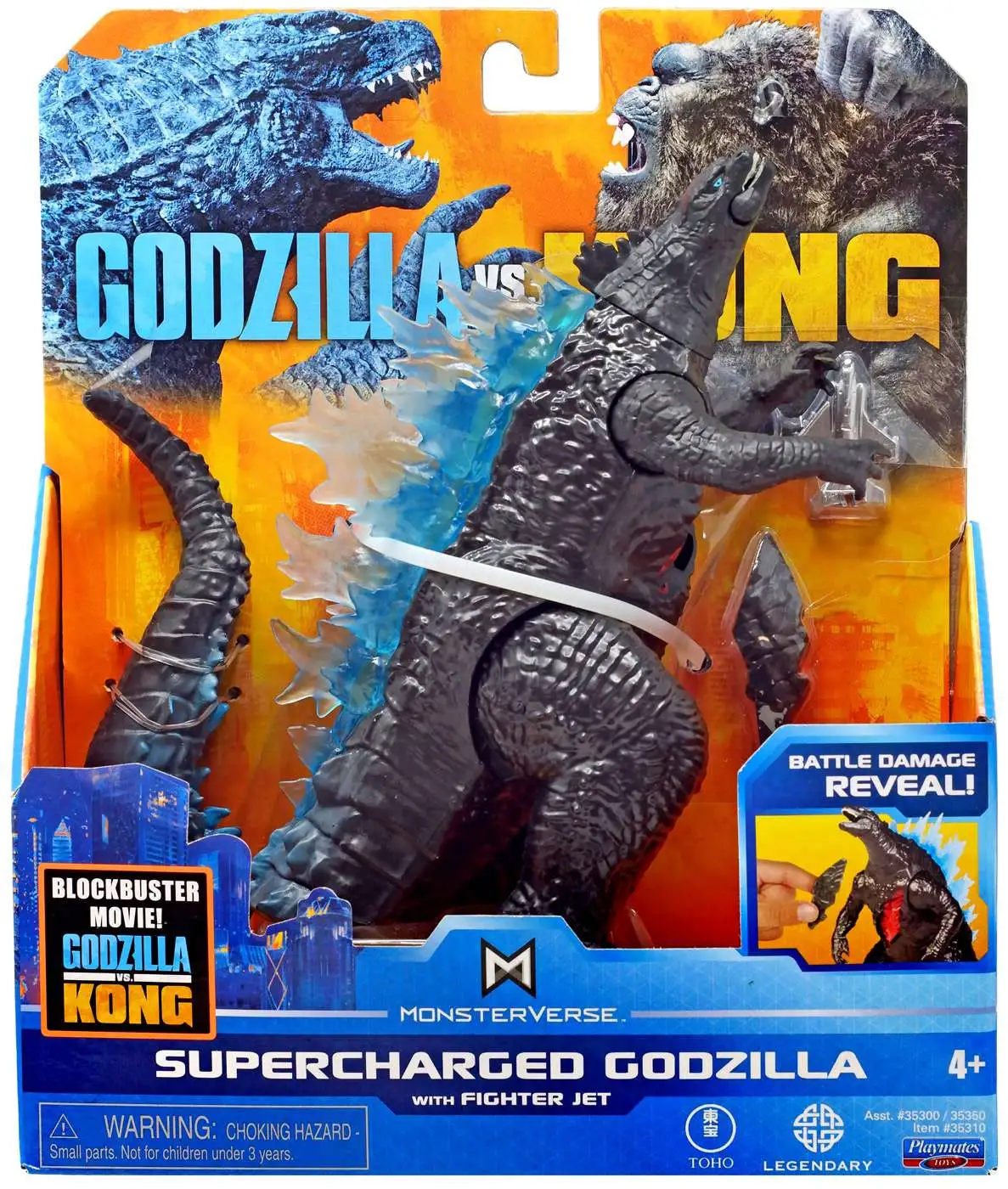 Playmates Godzilla vs Kong 6" Action Figure Supercharged Godzilla New 