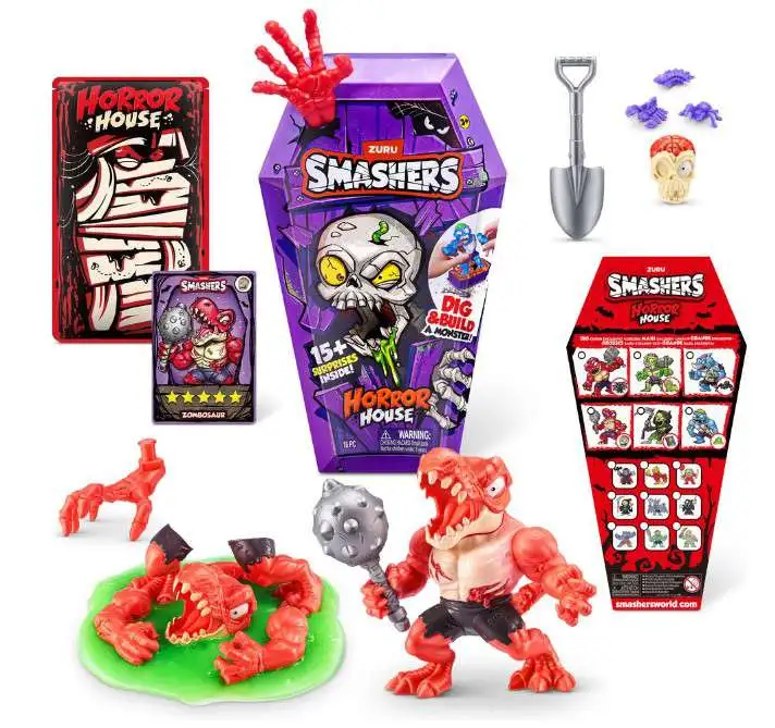 Smashers Horror House Zombosaur MEDIUM Mystery Pack [RED Hand, 15+ Surprises Inside!]