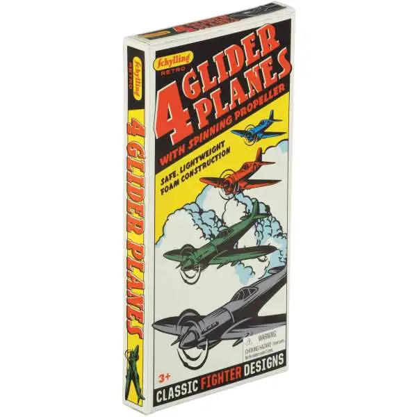 Retro 4 Glider Planes with Spinning Propeller [Damaged Package]