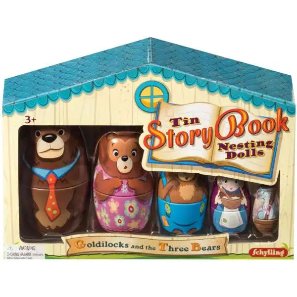 Tin Storybook Nesting Dolls Goldilocks and the Three Bears [Damaged Package]