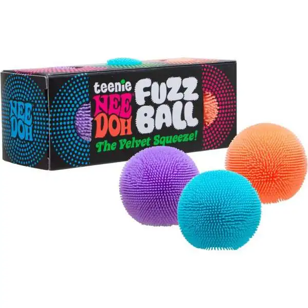 NeeDoh Teenie Fuzz Ball Stress Ball 3-Pack [3 RANDOM Colors]