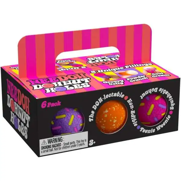 NeeDoh Dohnut Holes Small Stress Ball 6-Pack