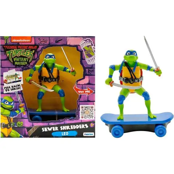 Teenage Mutant Ninja Turtles Mutant Mayhem Sewer Shredders Leo 5-Inch Pullback Vehicle [2023]