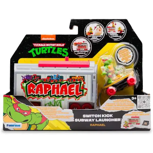 Teenage Mutant Ninja Turtles Nickelodeon Switchkick Subway Launcher Raphael Set