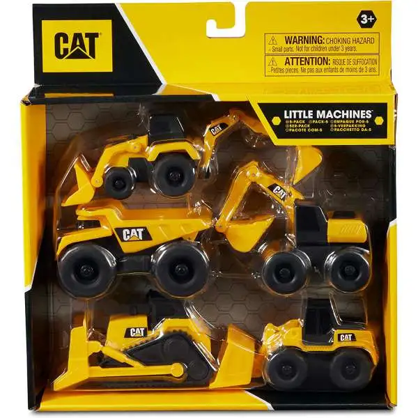 CAT Little Machines Dump Truck, Wheel Loader, Bulldozer, Backhoe & Excavator 3-Inch Vehicle 5-Pack