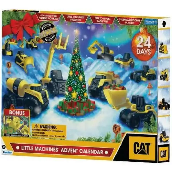 CAT Little Machines 2023 Exclusive Advent Calendar [24 Tiny Vehicles, Bonus Playmat]