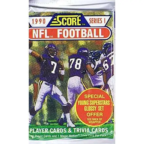 NFL Score 1990 Series 1 Football Trading Card WAX Box [16 Cards]