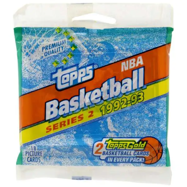 NBA Topps 1992-93 Series 2 Basketball Trading Card JUMBO Pack [18 Cards]