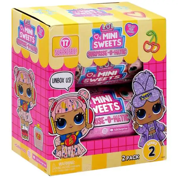 LOL Surprise Loves Mini Sweets Series 2 Surprise-O-Matic Surprise Doll Peeps & Jelly Belly Mystery 2-Pack