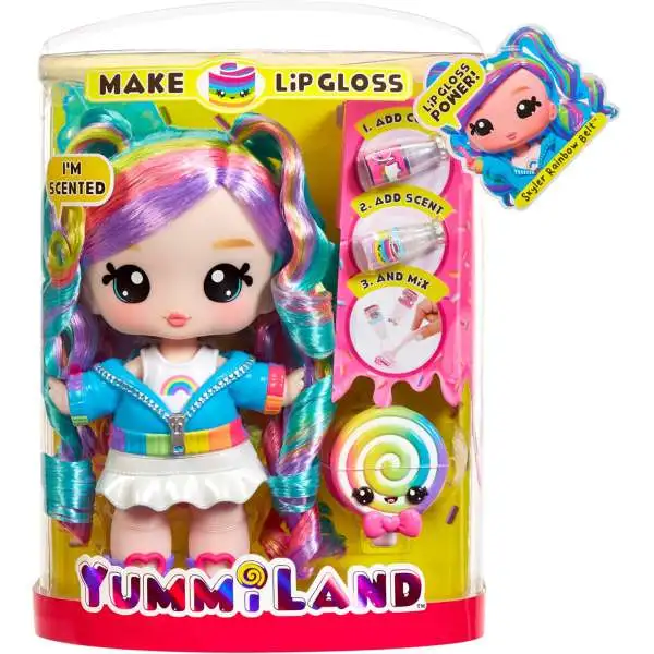 Yummiland Make Lipgloss Skyler Rainbow Belt LARGE Doll with Pet [Scented!]