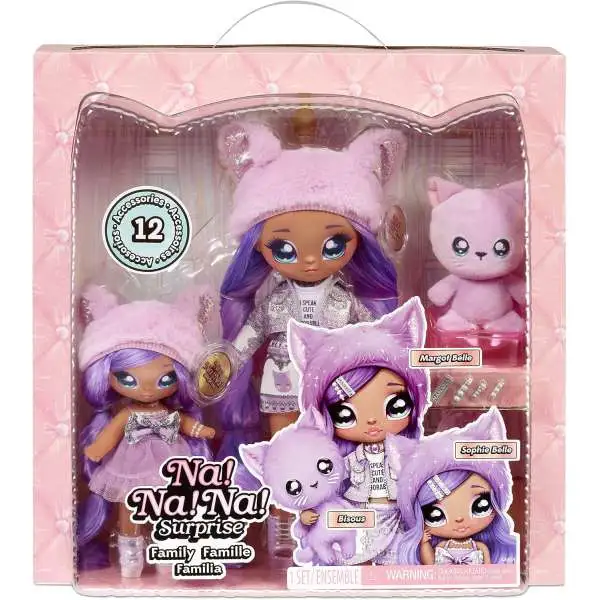 Na! Na! Na! Surprise Family Margo Belle, Sophie Belle & Bisous Doll 3-Pack Set