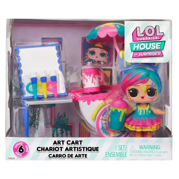 LOL Surprise House of Surprises Series 6 Art Cart with Splatters Playset [Damaged Package]