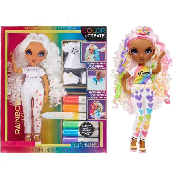 Rainbow High Color & Create Purple Eyes/Curly Hair Doll