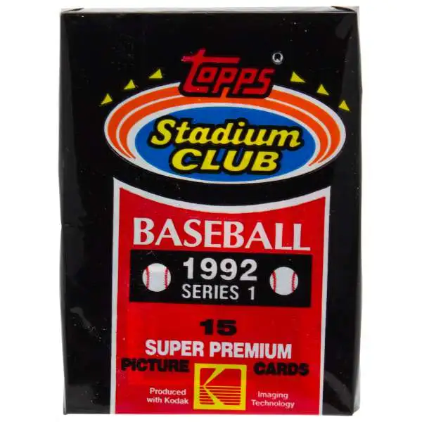 MLB Topps 1992 Stadium Club Baseball Series 1 Trading Card HOBBY Pack [15 Cards]