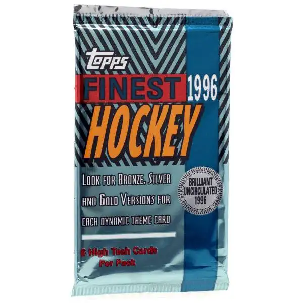 NHL Topps 1996 Finest Hockey Trading Card HOBBY Pack [6 Packs]