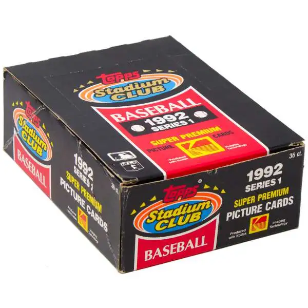 MLB Topps 1992 Stadium Club Baseball Series 1 Trading Card HOBBY Box [36 Packs]