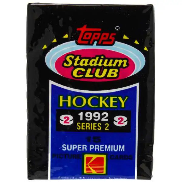 NHL Topps 1992 Series 2 Stadium Club Hockey Trading Card Pack [15 Cards]