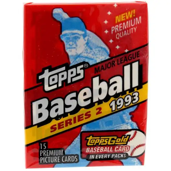 MLB Topps 1993 Baseball Picture Cards Series 2 Trading Card HOBBY Pack [15 Cards]