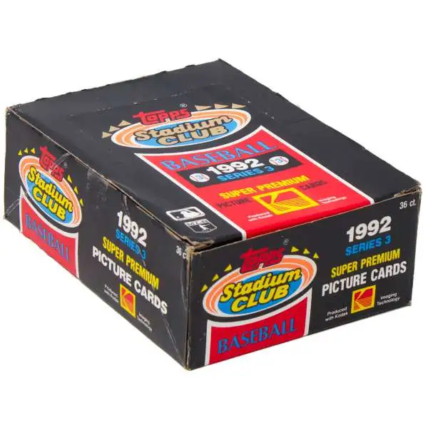 MLB Topps 1992 Stadium Club Baseball Series 3 Trading Card HOBBY Box [36 Packs]