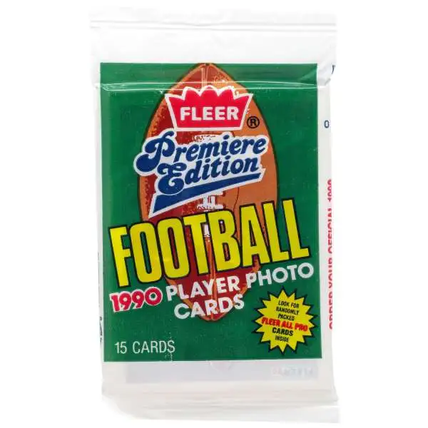 NFL Fleer 1990 Premier Edition Football Trading Card WAX Pack [15 Cards]