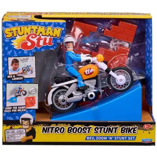 Stuntman Stu Nitro Boost Stunt Bike Rev, Zoom 'N' Stunt Set
