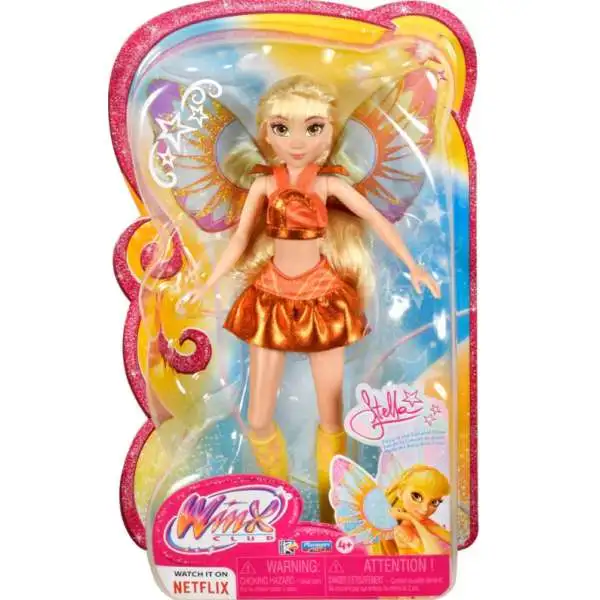Winx Club Stella 11.5-Inch Fairy Doll [Glitter Outfit & Removable Wings!]