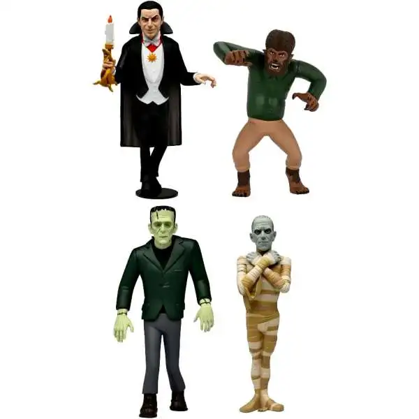 NECA Toony Terrors Series 10 Wolf Man, Frankenstein's Monster, Dracula & Mummy Set of 4 Action Figures [Universal Monsters]