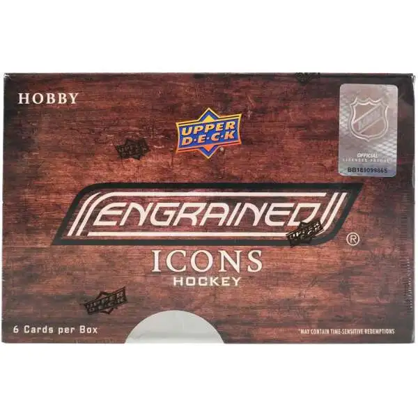 NHL Upper Deck Engrained Icons Hockey Trading Card HOBBY Box [6 Cards]