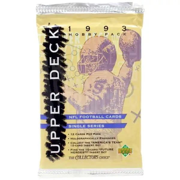 NFL Upper Deck 1993 Football Trading Card HOBBY Pack [12 Cards]
